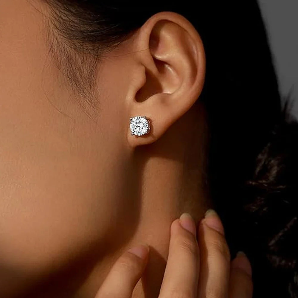 Sparkling Moissanite Ear Studs