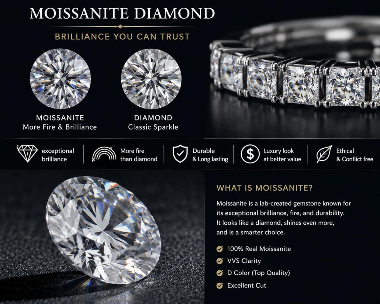 Moissanite Diamond Watch for Men Automatic Luxury Square Watch with Green Leather Strap Iced Out Roman Dial Designer Wrist Watch Gift for Him