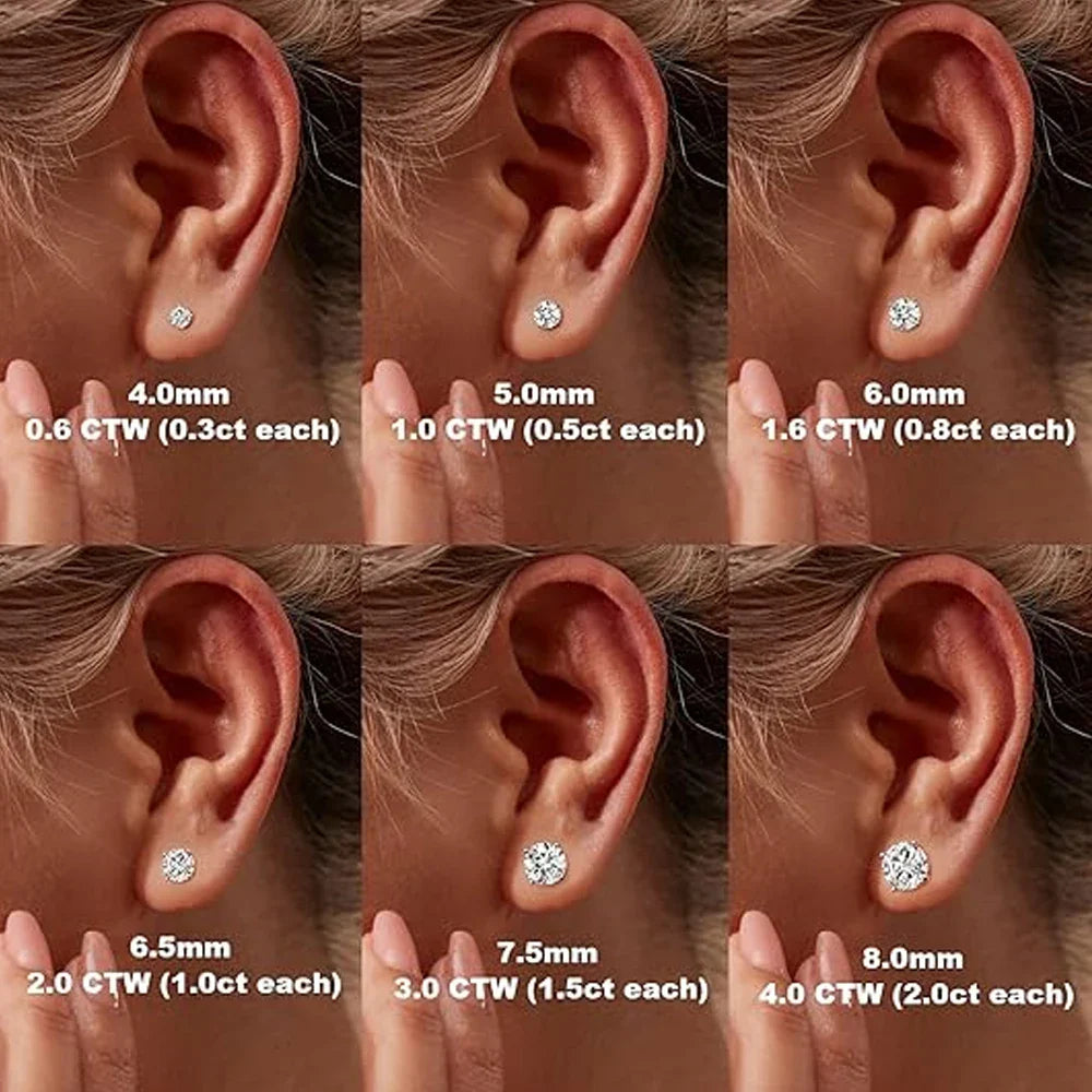 Sparkling Moissanite Ear Studs