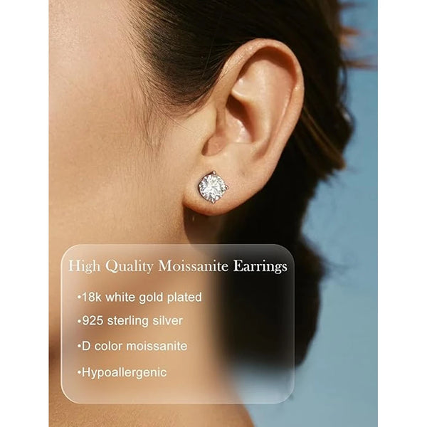 Sparkling Moissanite Ear Studs