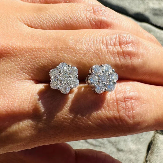 Brilliant Moissanite Flower Earrings